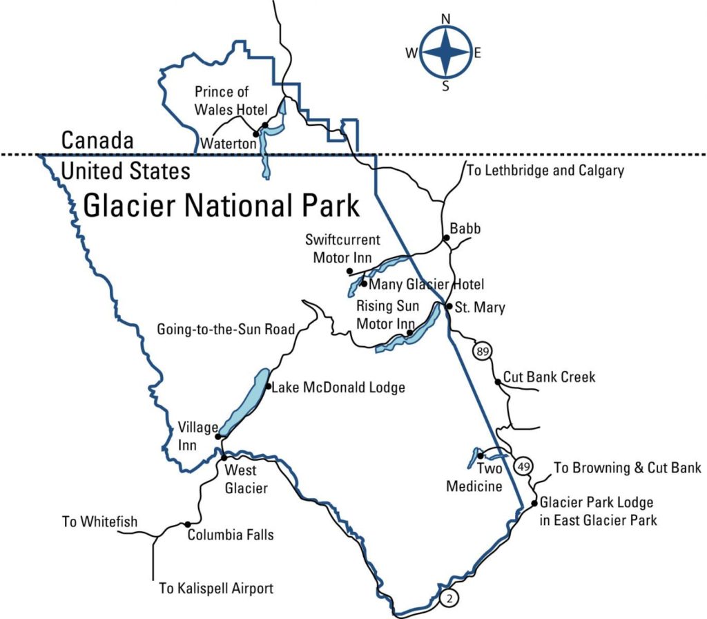 glacier national park map