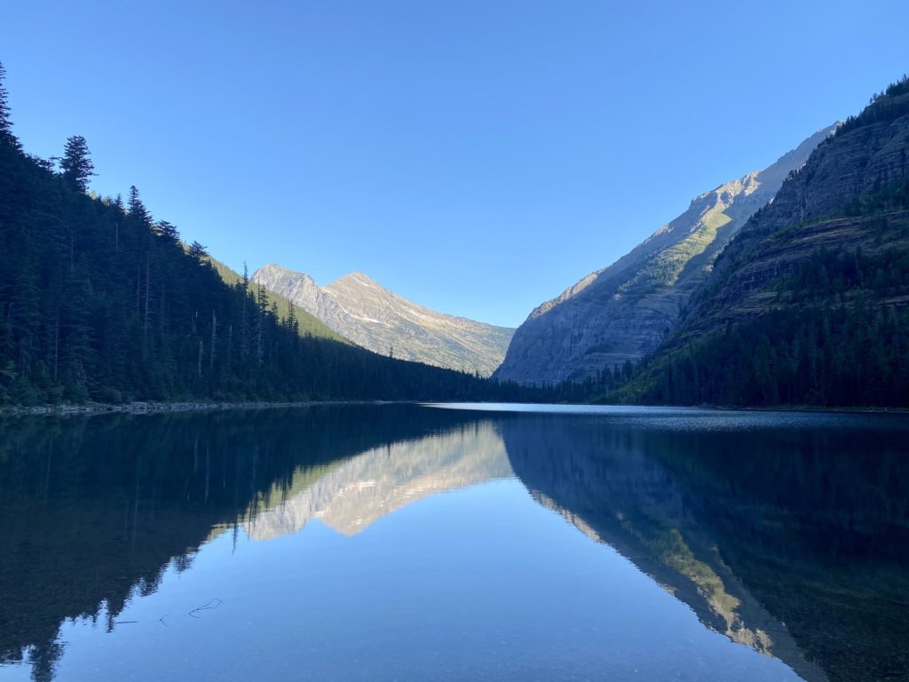 glacier national park itinerary: reflective lake mcdonald
