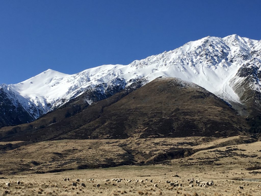 new zealand slang: snow-capped mountains in the winter