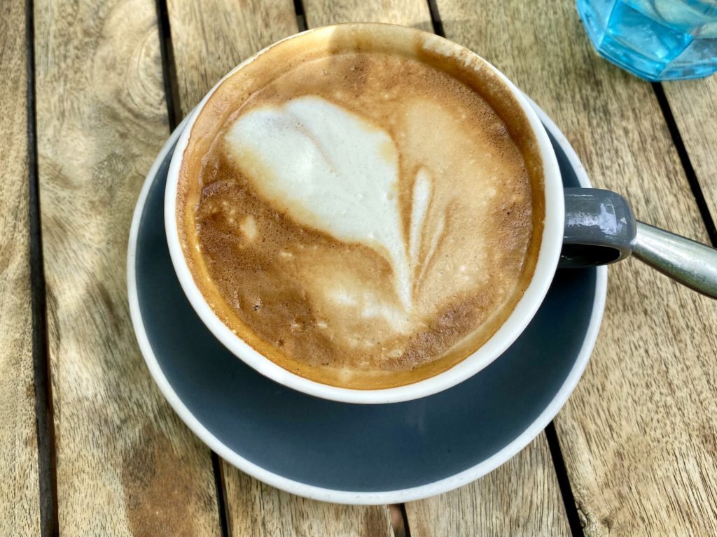best cafes in queenstown: soy flat white at provisions cafe in arrowtown
