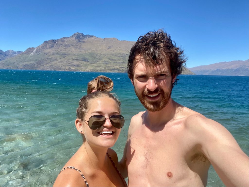 one second everyday 2020 -- niki and ben on lake wakatipu in queenstown