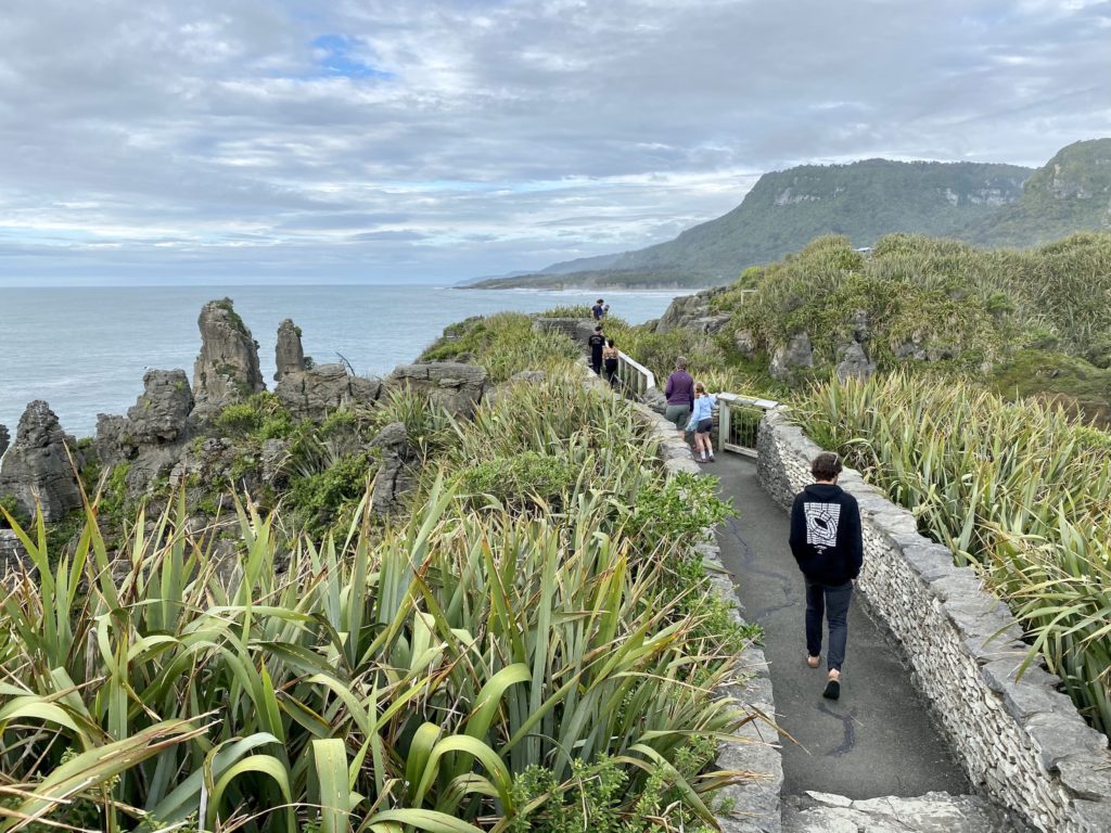 west coast day 2: ben walks along punakaiki pancake rock trail
