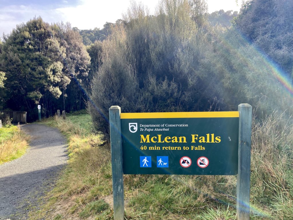 mclean falls DOC sign