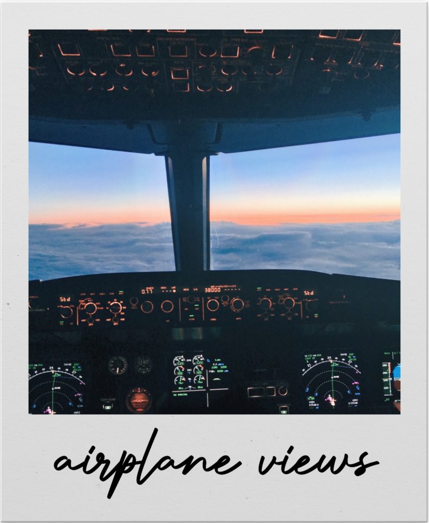 polaroid of airplane views