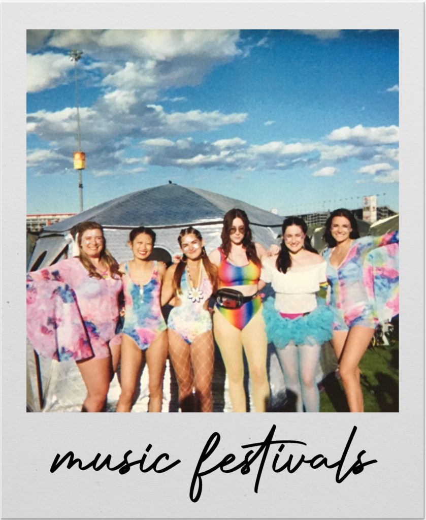 about me: polaroid of music festivals