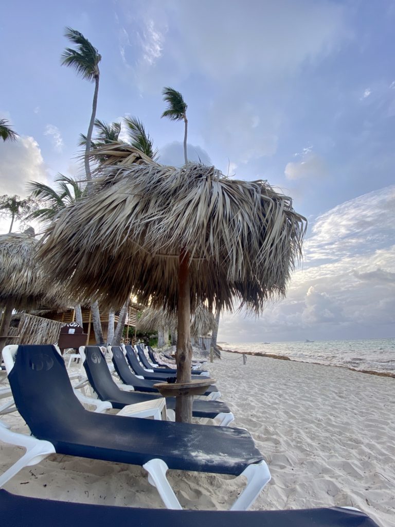 Beach and lounging chairs at Grand Palladium Punta Cana