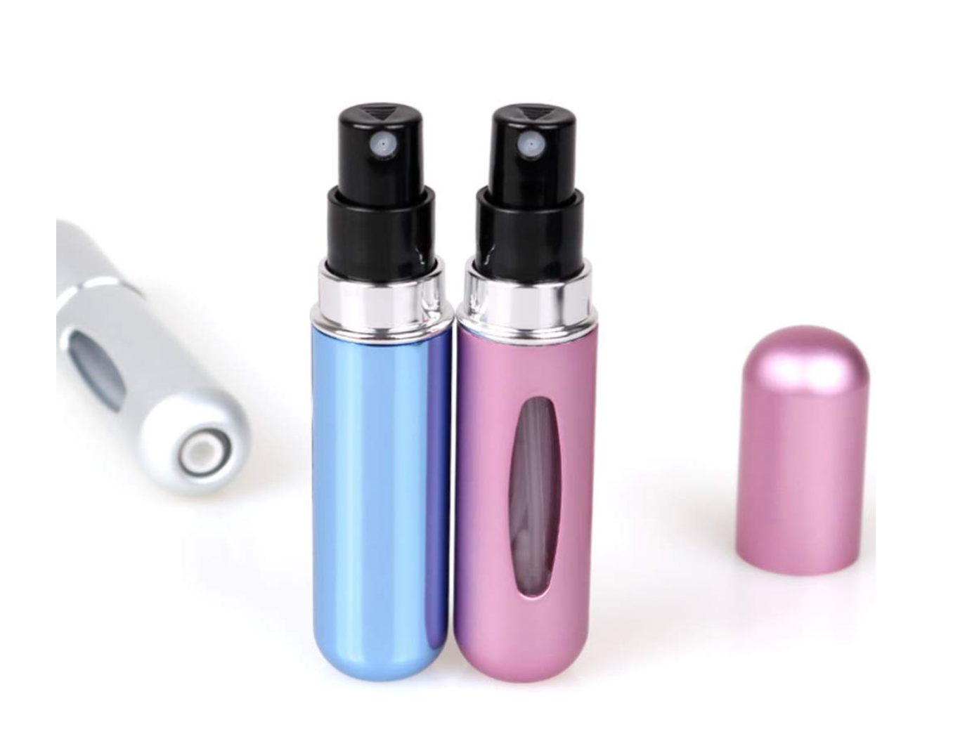 Travel perfume atomizers