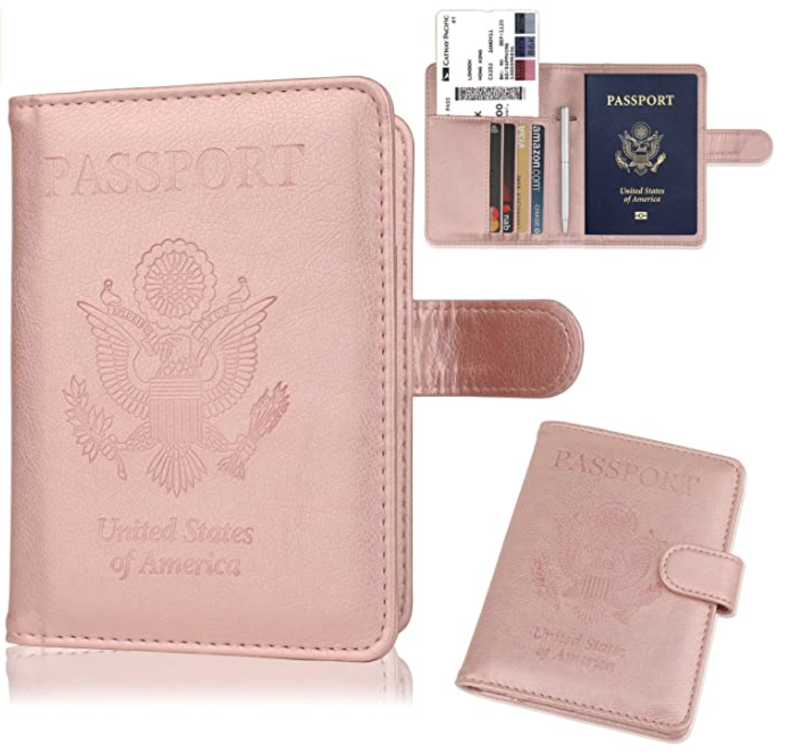 Pink passport cover