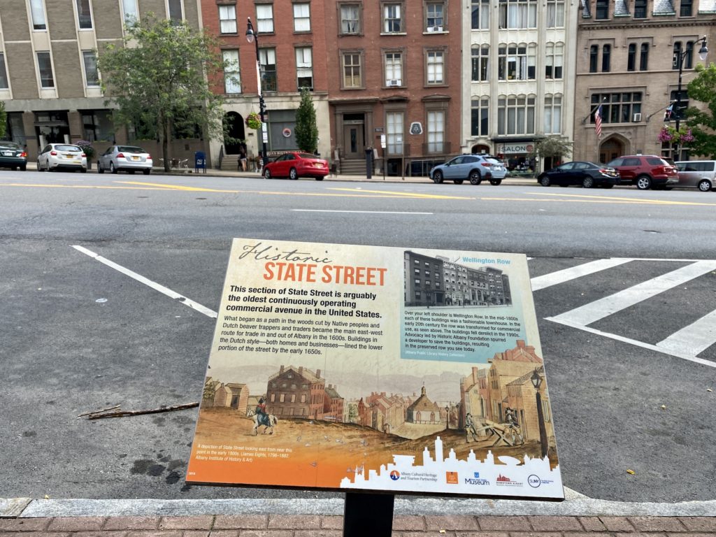 Historic State Street sign in Albany, New York