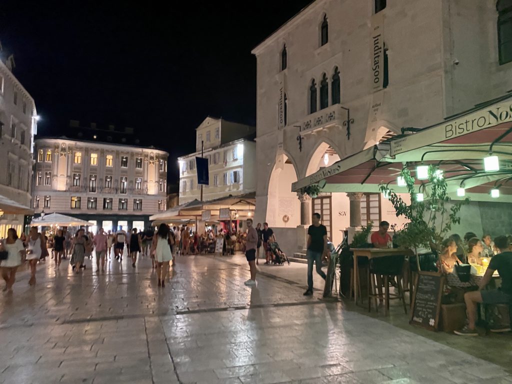 Split travel guide: evening in Old Town, Split, Croatia