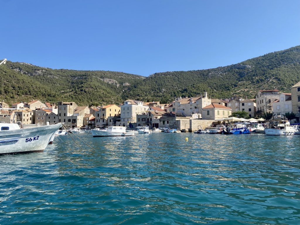 View of Vis island, Croatia from the water