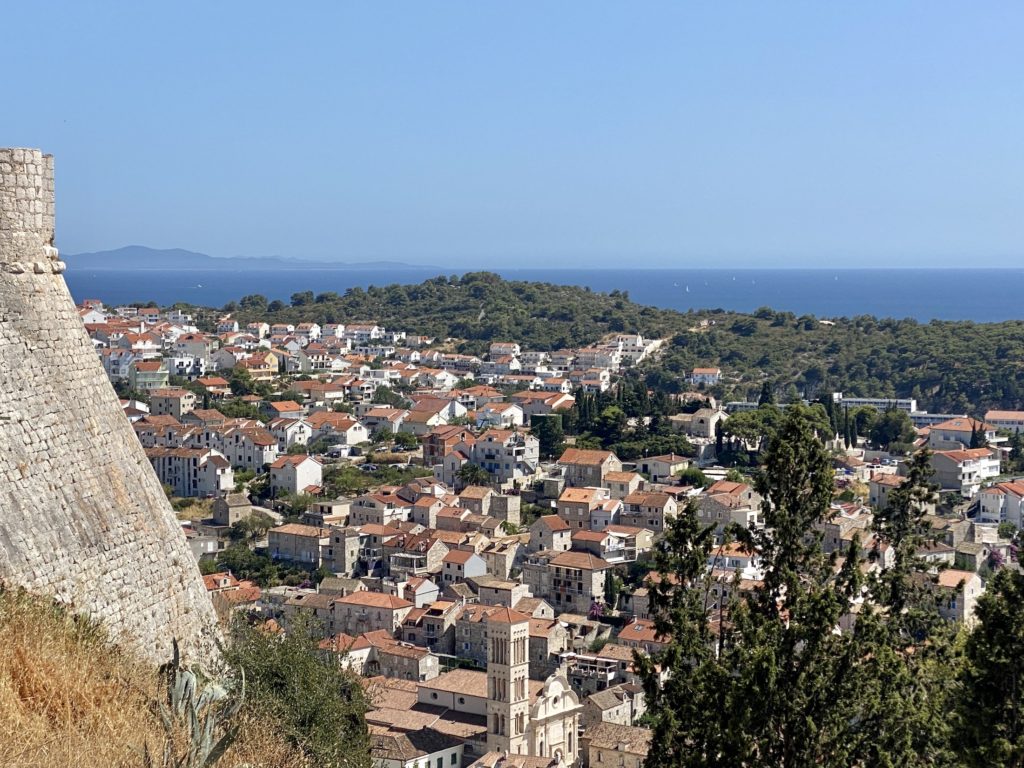 View of Hvar from top of Fortress