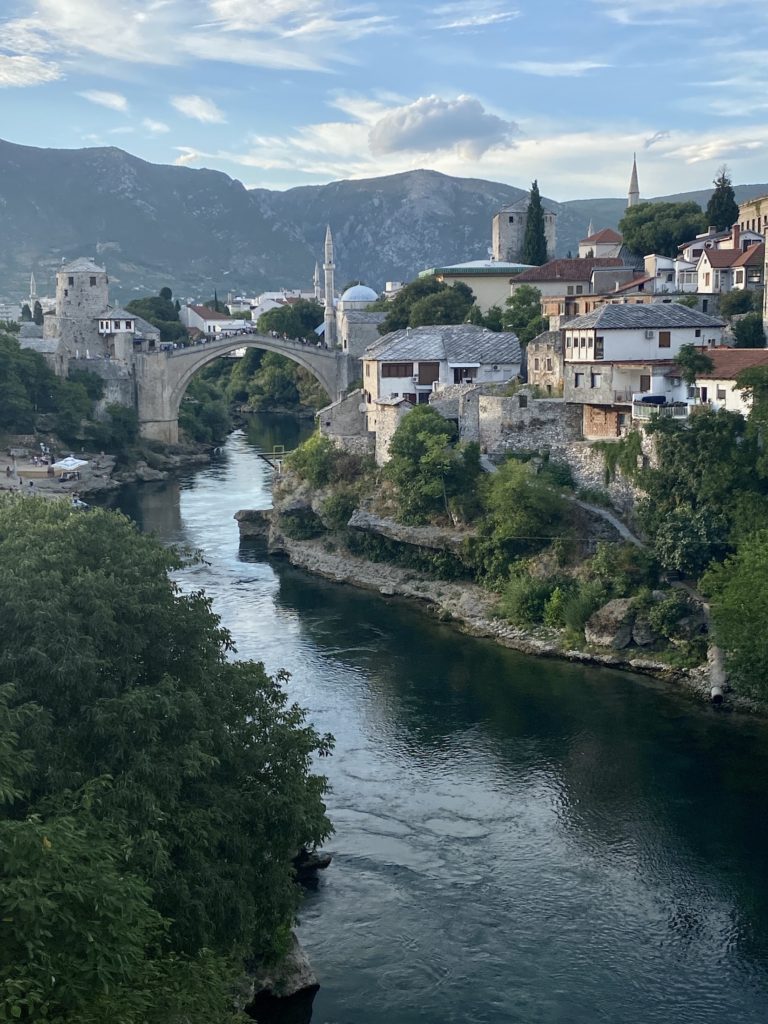View of Mostar and Stari Most (Old Bridge) from Lucki Most, Bosnia & Herzegovina