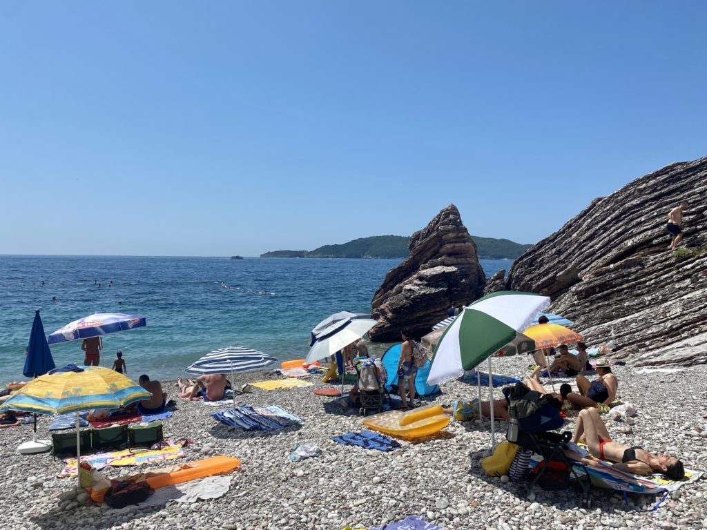 Best beaches in Budva: Public Stone Beach, Becici, Montenegro