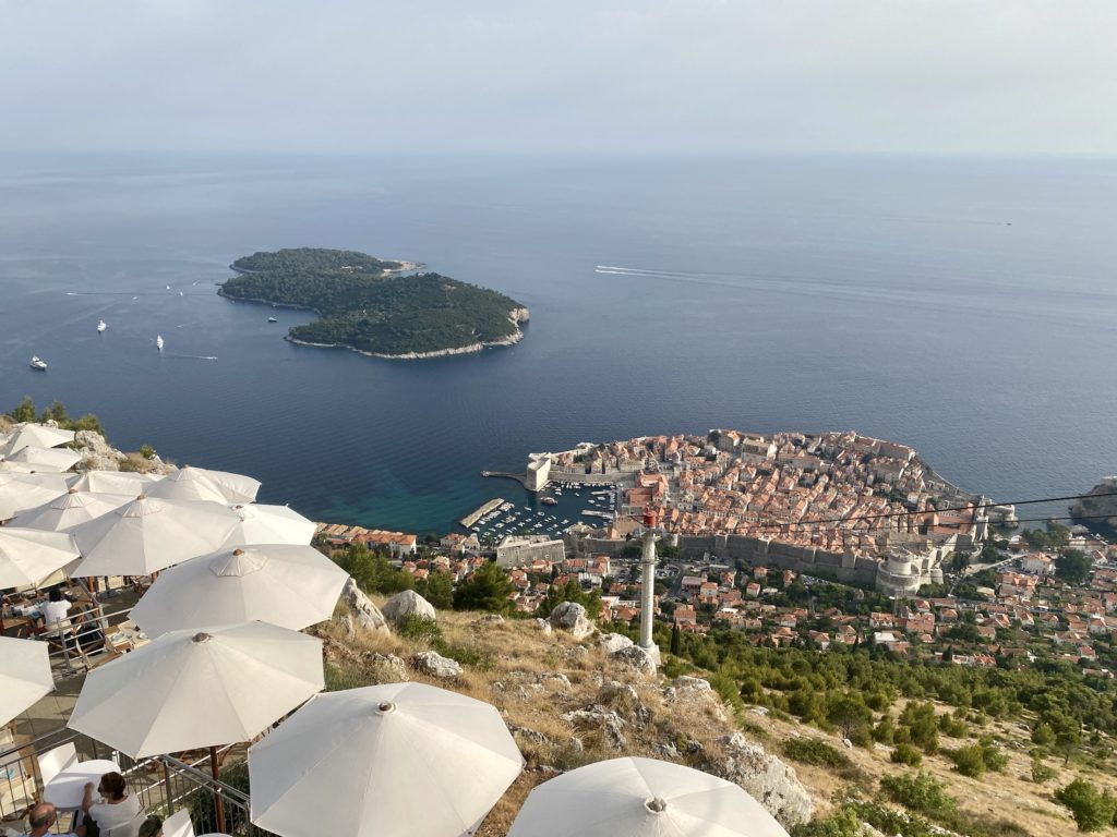 View of Old Town Dubrovnik, Croatia from top of the Cable Cars