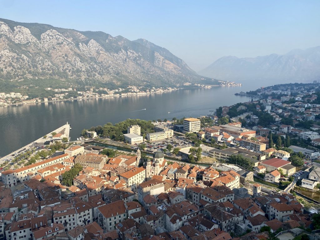 View of Kotor, Montenegro from top of the Old City Walls