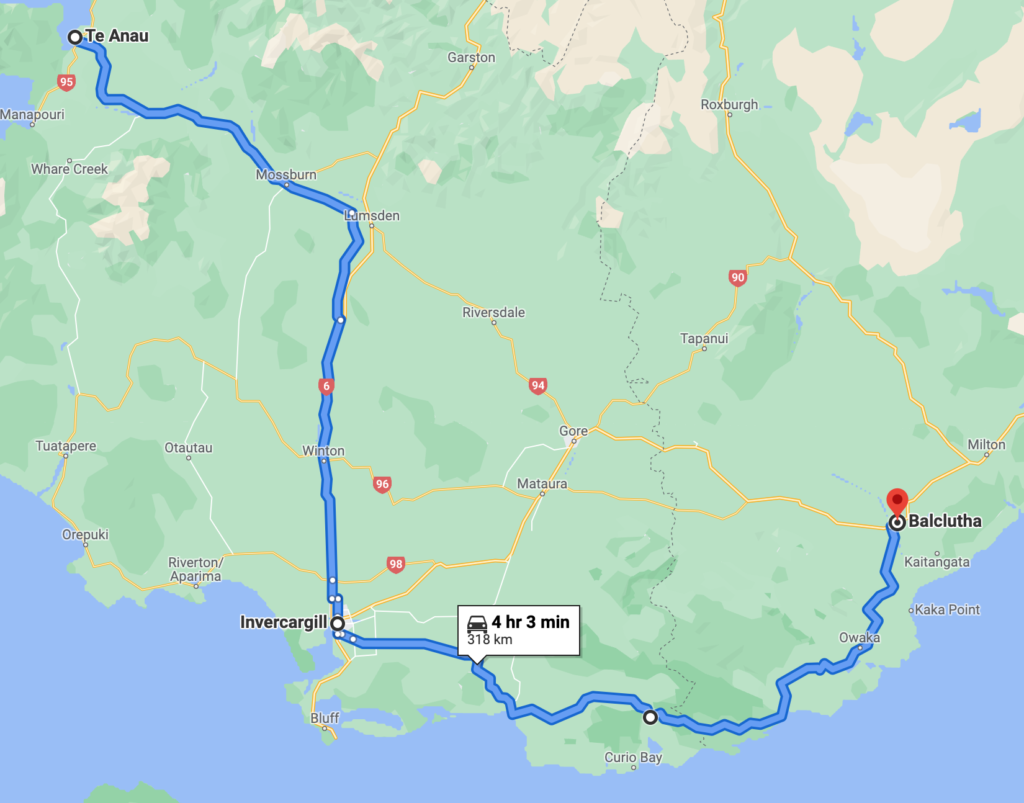 South Island New Zealand road trip: Te Anau/Milford Sound to Invercargill and the Catlins, New Zealand on Google Maps