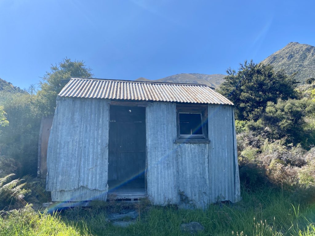 Old derelict musterer's hut on the Greta Track