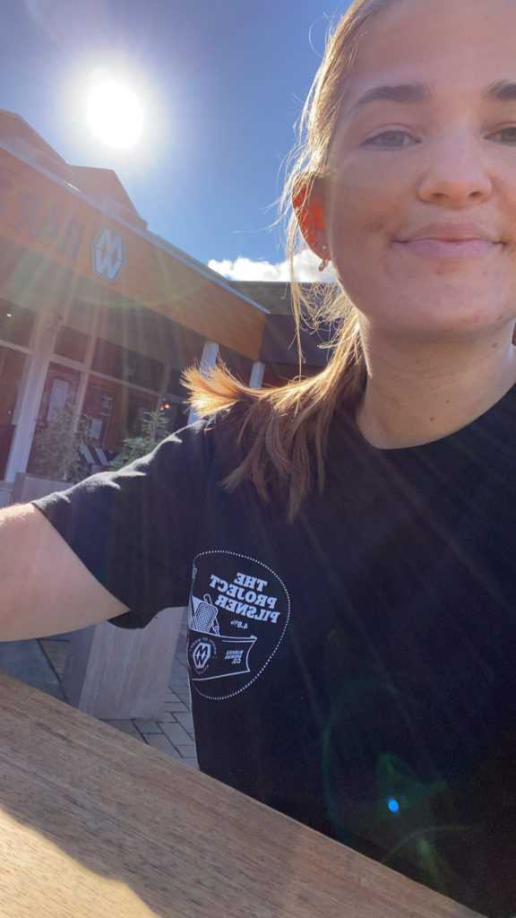 One Second Everyday in 2021: Niki takes a selfie outside of Ministry of Works Bar and Eatery in Twizel, New Zealand