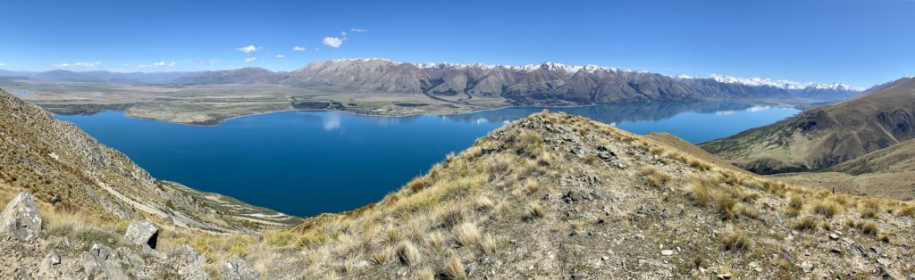 One Second Everyday in 2021: Panorama of the view from the top of the Greta Track, Lake Ohau, New Zealand
