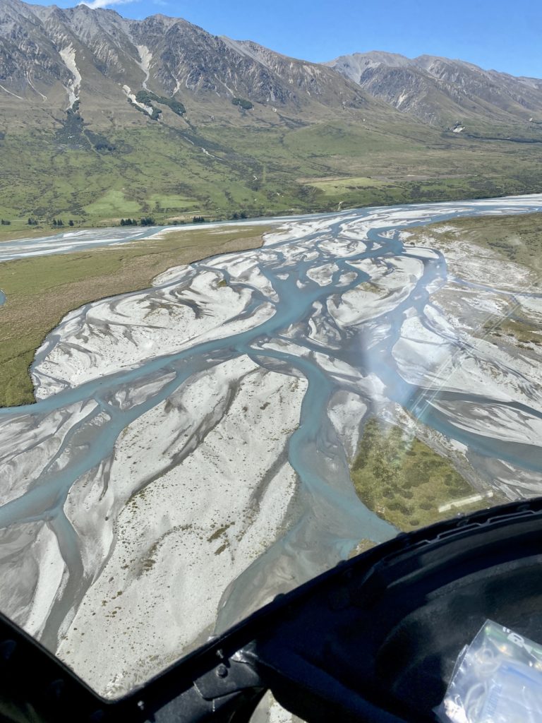 One Second Everyday in 2021: Braided rivers from a helicopter