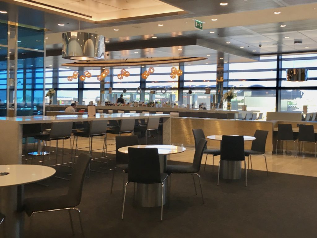 Departures lounge at London Heathrow Airport (LHR), England