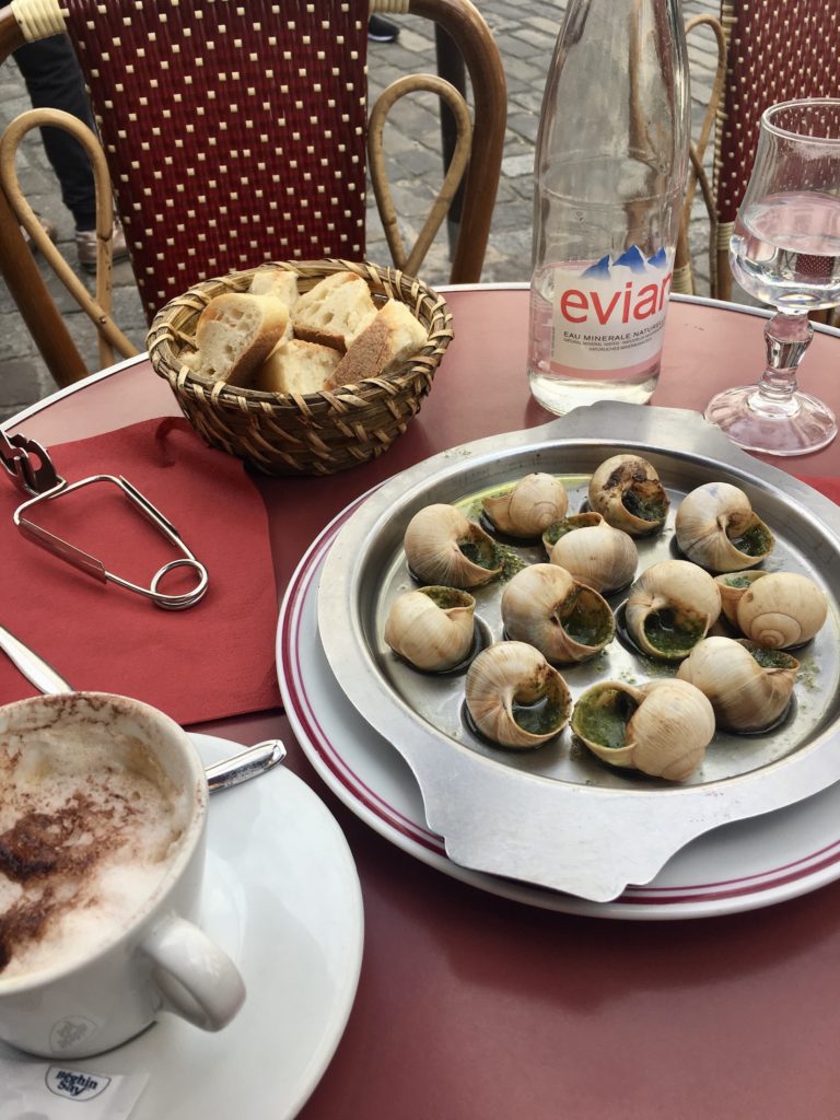 One day in Paris: Escargot (snails) at a cafe