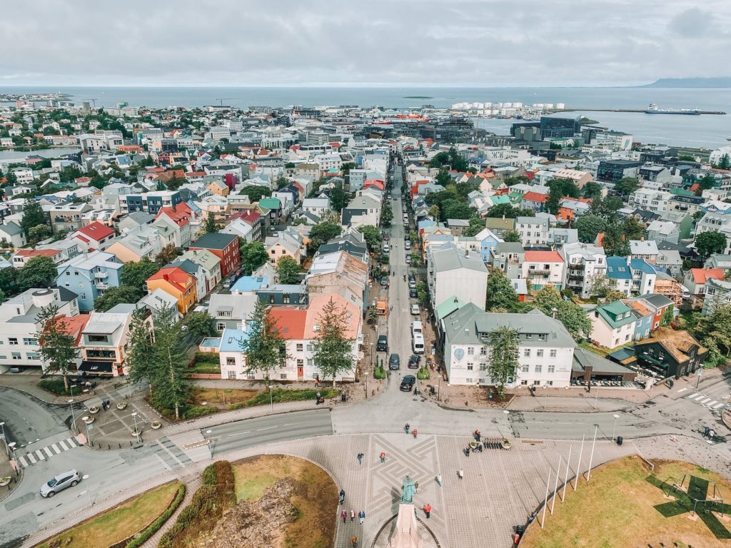 Iceland trip cost: activities and extras (pictured: view from top of Hallgrimkirkja Tower, Reykjavik, Iceland)