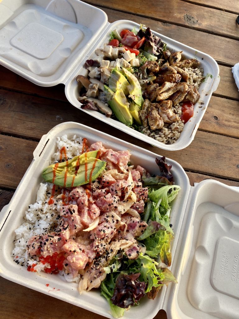 North Shore Oahu bucket list: poke bowl from Aji Limo truck, North Shore Oahu, Hawaii