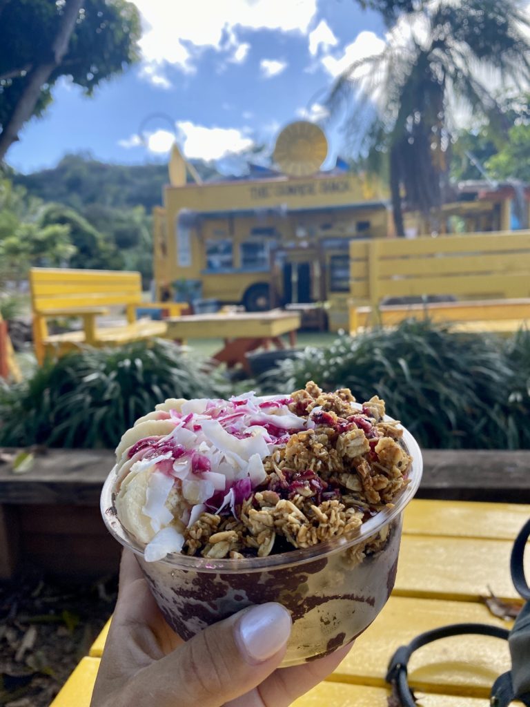 Acai bowl from the Sunrise Shack, North Shore, Oahu, Hawaii