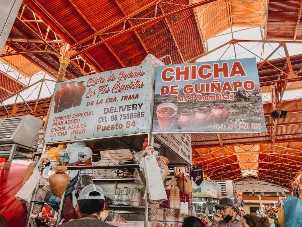 Chicha de Guinapo, Mercado San Camilo, Arequipa, Peru