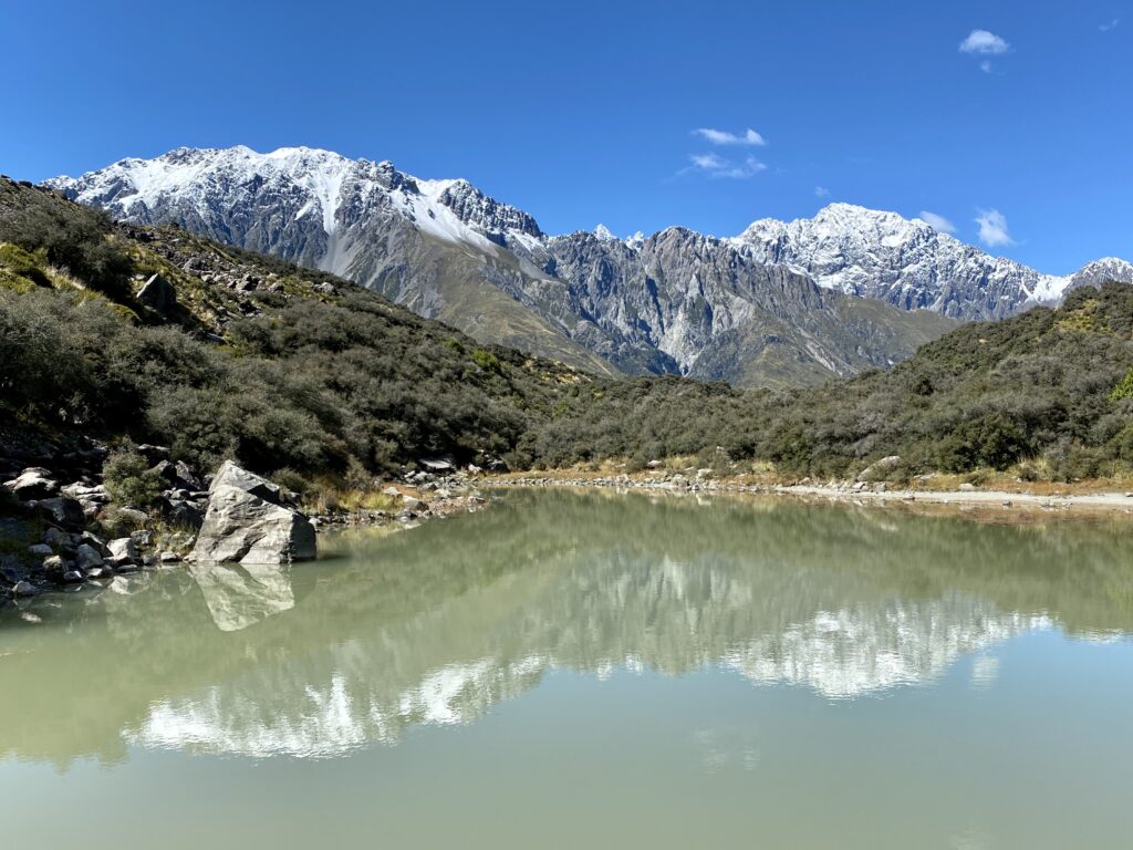 solo travel activities: blue lakes and tasman glacier track, aoraki mount cook national park, south island, new zealand