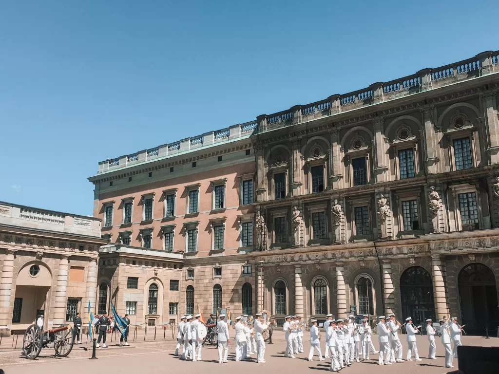 Changing of the guard at Stockholm Royal Palace, Sweden