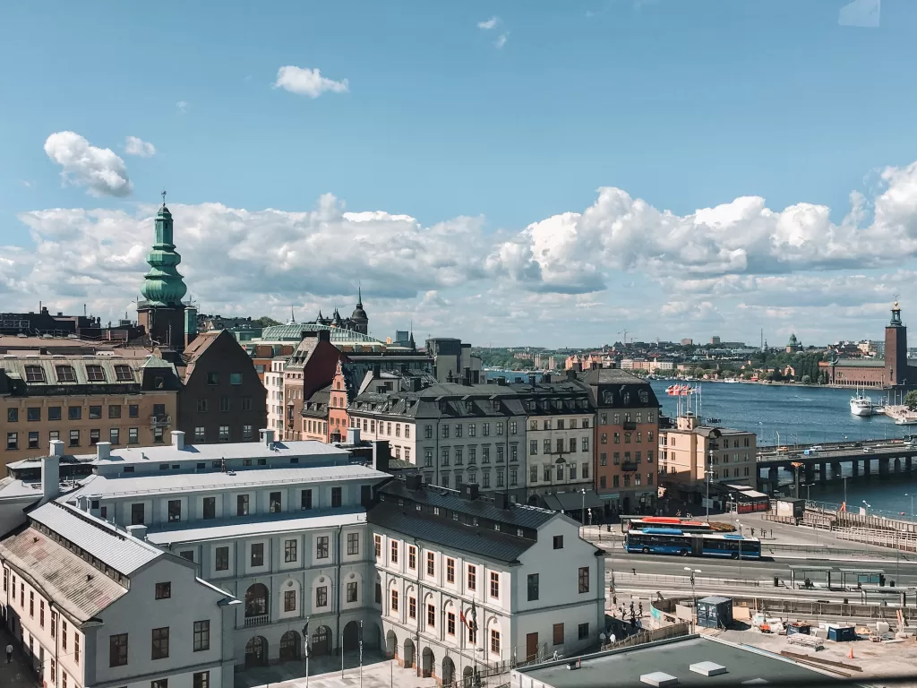 one day in Stockholm: Panoramic view of Stockholm city center from City Hall tower