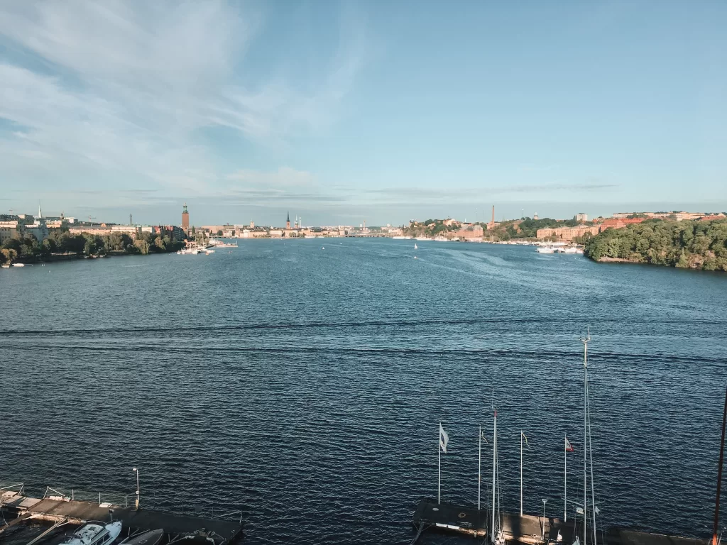 one day in Stockholm: View of waterways in Stockholm, Sweden