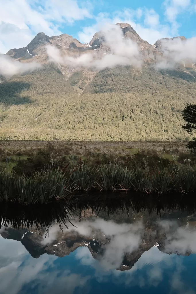 Mirror Lakes, road to Milford Sound, Southland, New Zealand