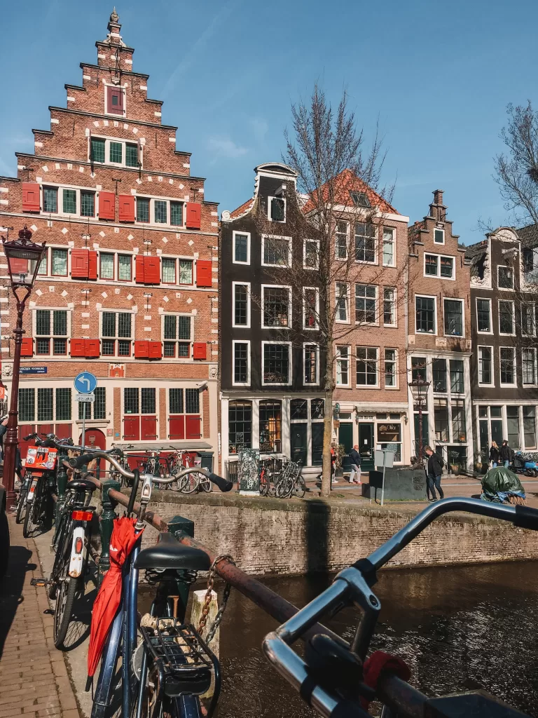 Colorful gingerbread houses in Amsterdam, Netherlands