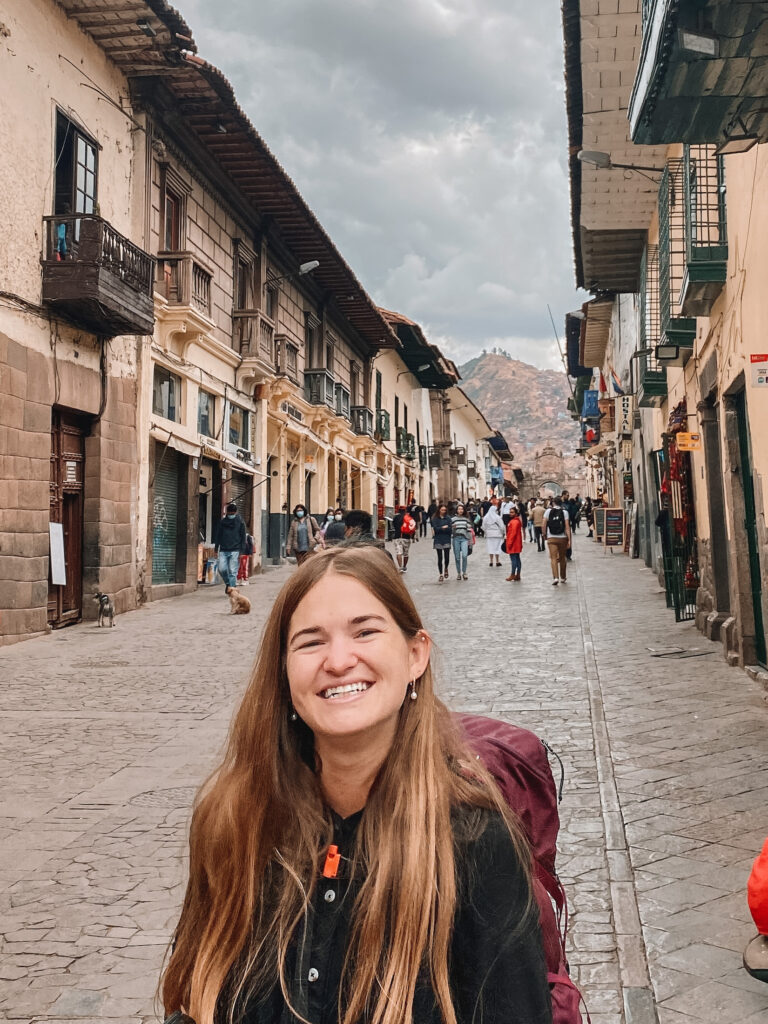 Niki on the streets of Cusco, Peru