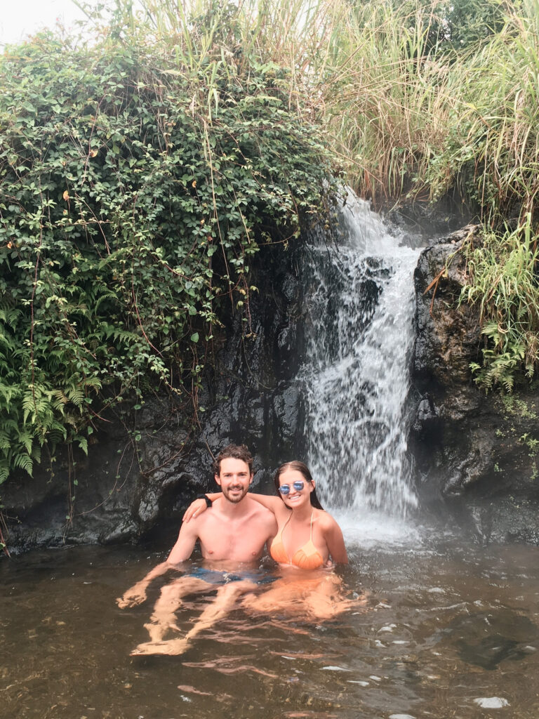 Niki and Ben at Kerosene Creek, North Island New Zealand