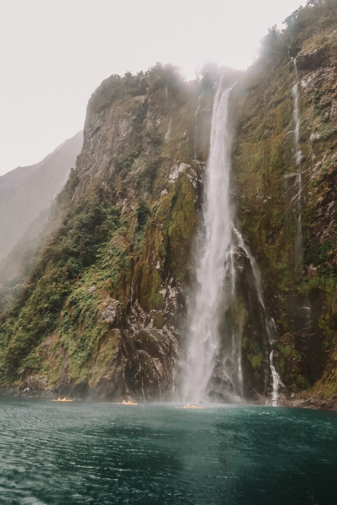 Waterfall in Fiordland National Park, Southland, New Zealand