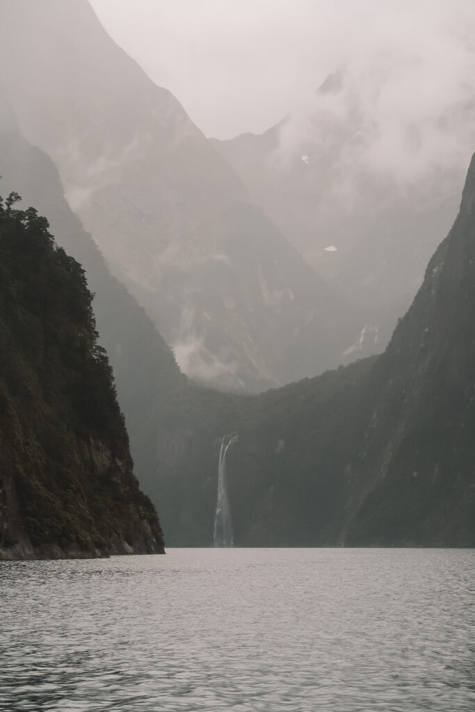 Things to do in Milford Sound: Waterfall in Fiordland National Park, South Island New Zealand
