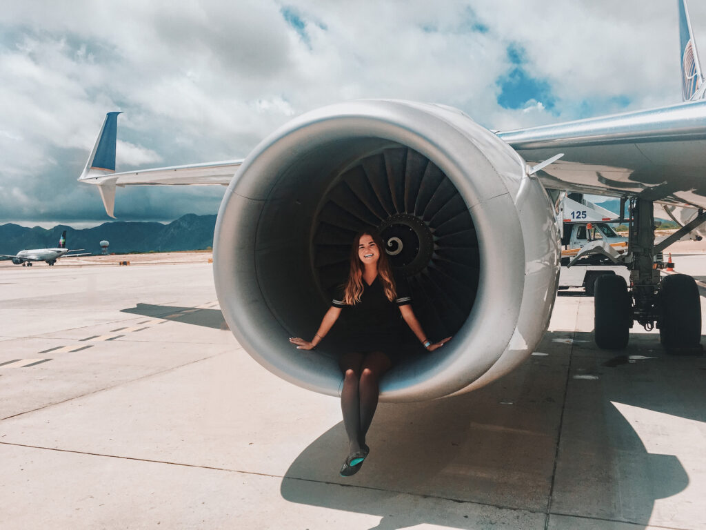 Flight attendant quotes: Niki sits in an airplane engine in Mexico