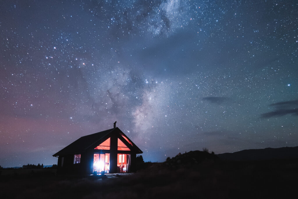 Milky Way above High Country Cabin, Twizel, South Island New Zealand