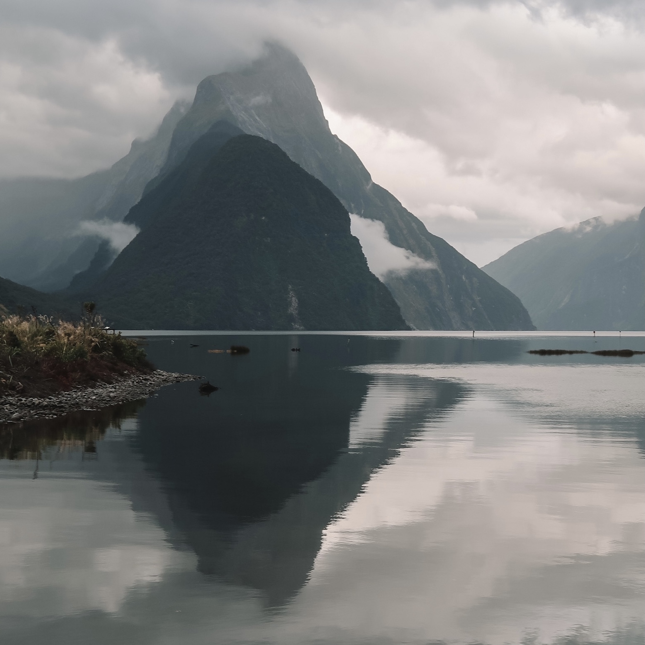 Mitre Peak from Milford Sound, Fiordland National Park, Southland, South Island New Zealand