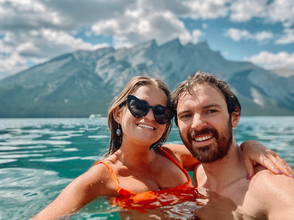 Couple travel quotes Instagram: Niki and Ben at Banff National Park, Canada