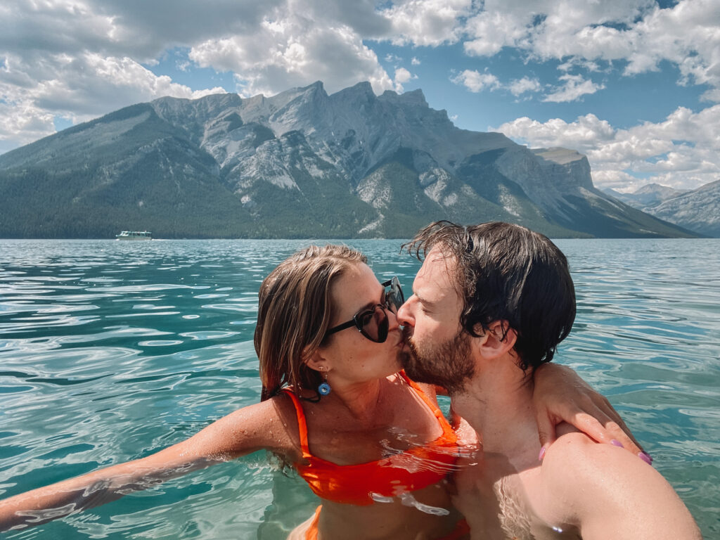 Couple travel quotes Instagram: Niki and Ben at Banff National Park, Canada