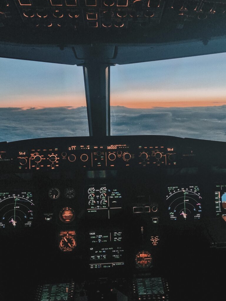 Flight attendant quotes: Airplane cockpit in flight